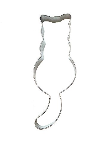 Cute Kitty Cat Cookie Cutter Mold Press – 3” Cookie Stamp Perfect for Baking Treats Cookies and Crafts – Tin Plated Steel