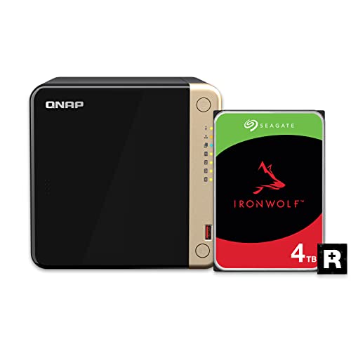 Image of QNAP TS-464-8G-44ST-US 4 Bay High-Performance Desktop NAS with 12TB Storage Capacity, Preconfigured RAID 5 Seagate IronWolf HDD Bundle
