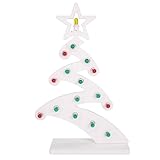 Photo Gallery lampada da tavolo in legno albero di natale moderno 43x15xh64 cm luminaria d’arredo pugliese 16 lampadine colorate