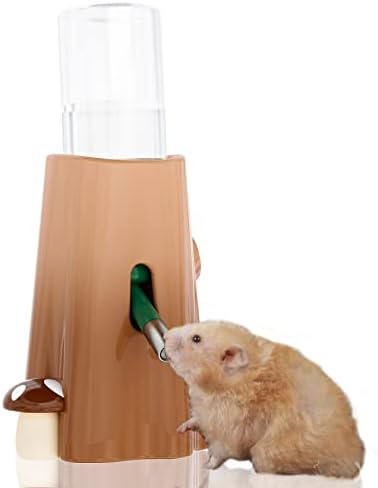 BUCATSTATE Hamster Water Bottle with Holder Ceramic, 120ml Rat Water Bottle Stand for Glass Tank - No Drip, Chew Proof for Gerbil, Hedgehog, Dwarf Hamster, Small Pets