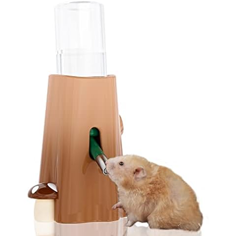 BUCATSTATE Hamster Water Bottle with Holder Ceramic, 120ml Rat Water Bottle Stand for Glass Tank - No Drip, Chew Proof for Gerbil, Hedgehog, Dwarf Hamster, Small Pets Cover