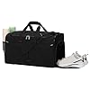 Gym Bag - Holdall Sport Bag with Shoe Compartment and Wet Pocket 55L Water Resistant Travel Duffle (Black)