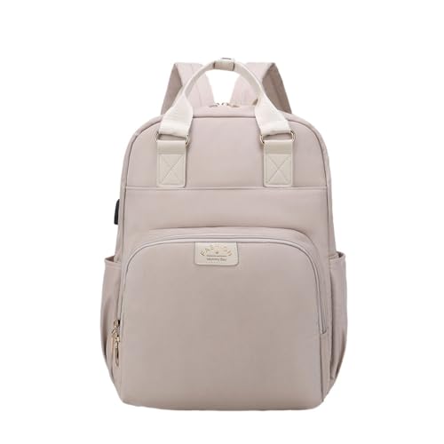 Chickwin Mochilas de Pañales para Bebé, Impermeable Grande Bolsas Multifuncionales Mochila Maternidad Pañalera para Mamá y Papá (Beige,20L)