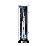 Ausstellungsbox für Bausteinmodelle, Staubschutzhülle, geeignet für LEGO 21309 Apollo Saturn 5 Launcher, Größe der vertikalen Version: 20 * 20 * 110 cm, Größe der horizontalen Version: 110 * 20 * 20 cm. Dicke: 3 mm (LEGO-Modell nicht enthalten! Nur zur Anzeige!)