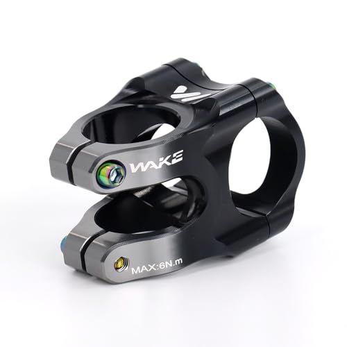 CYSKY 31.8 Potencia 35mm 0 Grado MTB Potencia Corta Vástago de Manillar Riser 1-1/8 para Bicicleta de montaña Bicicleta de Carretera BMX Bicicleta de Ciudad (Negro & Titanio)