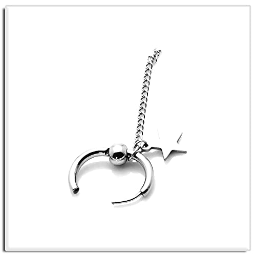Xusamss Punk Body Piercing Star Dangle Drop Earrings Long Chain Hoop Earrings #TOP3
