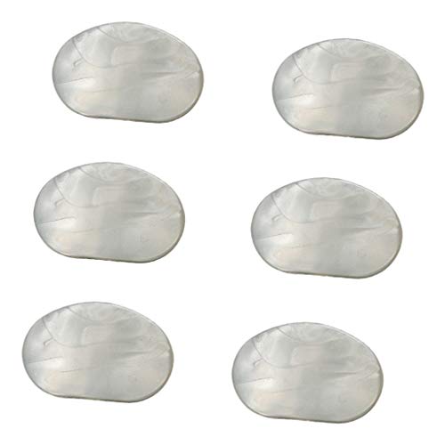 Pack of 6 Universal Guitar Tuner Machine Head Oval Buttons Tuning Key Replacement White Pearl, with Screws and Gaskets