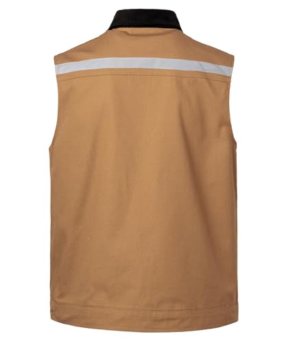 Image of Tool Vest for Men Electrician Reflective Work Vest Carpenters Multi-Pockets Safety Vests