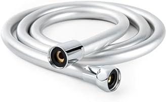 OFFO Ultra-Flex Shower Hose, Premium RV PVC Handheld Shower Head Hose Flex Hoses Extension with Brass Insert and Nut for Bathing Pet Bathing, 60 in Silver Gray