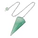 QINJIEJIE Grüner Aventurin Kristall Pendel Natürlichem Edelstein Kristalle Pendel mit Kette und Kugel für Wünschelruten Wahrsager Chakra Reiki Hexerei Zubehör