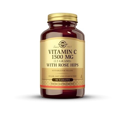 Solgar Vitamina C Con Escaramujo 1500 Mg (1,5 Gramos) Comprimidos - Envase De, 90 tabletas, Vanilla