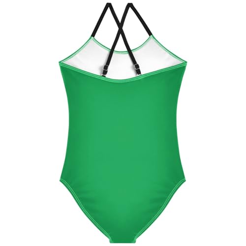 Pigsaly Girls One Piece Swimsuits Dark Green Kids Cross Back Swimwear Toddler Beach Sport Bathing Suit 3T2