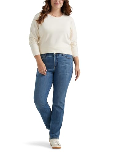 Image of Lee Women's Plus Size Ultra Lux Comfort With Flex Motion Straight Leg Jeans