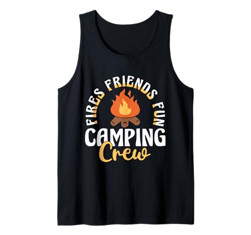 Fire Friends Fun Camping Crew Matching Trip Gift Camiseta sin Mangas