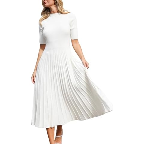 CUPSHE Women's White Midi Sweater Dress Cover