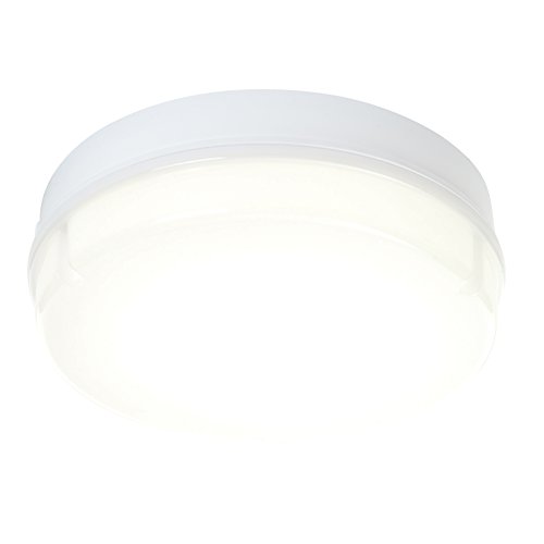 Saxby Neptune 16W 290mm Round Opal & Gloss White IP65 Flush Bulkhead LED Ceiling Light