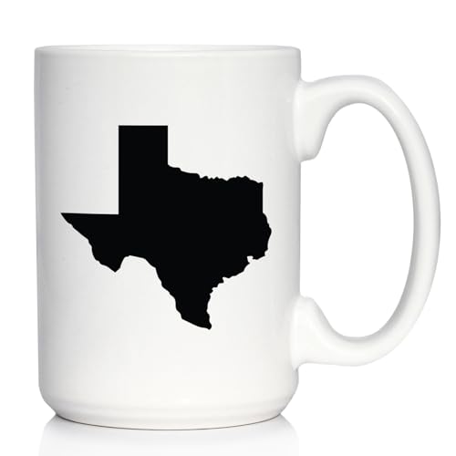 Taza de café cerámica blanca 15oz con diseño Texas miniatura 1