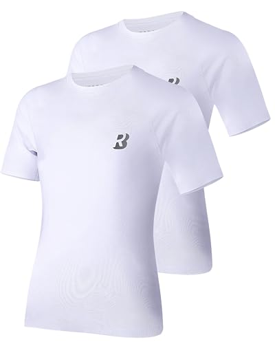 Roadbox Boys Youth Compression Shirt - 2 Pack Short Sleeve Athletic Undershirts Kids Quick Dry Football T-Shirt Base Layer