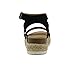 Soda BRYCE-2 Kids/Children/Girls Open Toe Two Bands Espadrille Jute Platform Wedge Casual Fashion Flatform Sandals with Buckle Ankle Strap (4 (BIG KID), BLACK NUBUCK, numeric_4)