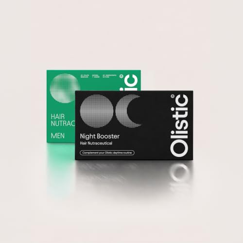 Olistic - Night Booster + Men, Complemento Capilar Hombre, 2x28 Viales | Rutina Día y Noche, Cuidado del Cabello, Vitaminas, Extractos Vegetales, Densidad, Calidad del Sueño, Hombre, Vegano