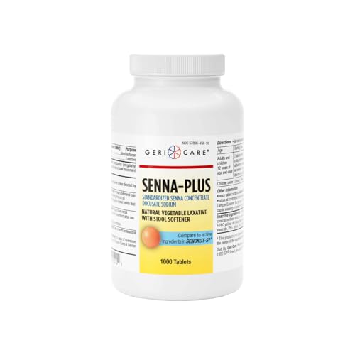 GeriCare Senna Plus Laxative Tablets, 50 mg / 8.6 mg Strength Docusate Sodium / Sennosides (1000 Tablets)