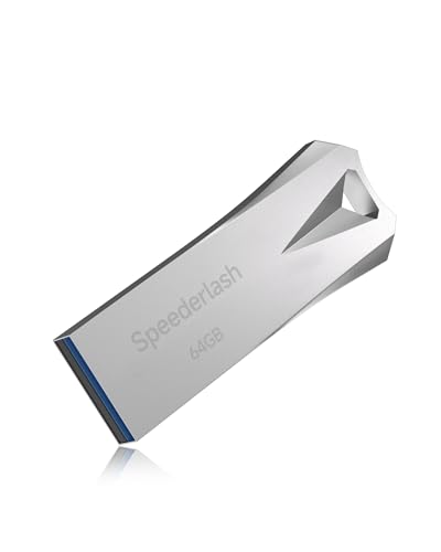 64 GB USB 3.0 Flash Drive, Speederlash High Speed Thumb Drive,190MB/s Read Speed,Durable Metal Casing,Storage Expansion for Photos,Videos,Car Audio,Portable Memory Stick,Silver (64GB)