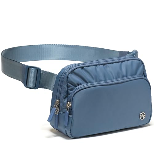 Image of Pander Nylon Crossbody Belt Bag with Excess Strap Keepers, 6-Pocket Adjustable Sling Fanny Pack for Travel and Everyday Carry, Blue