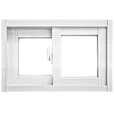 WIGING Keller Ersatzfenster Kleiner Schuppen Hühnerstall Aluminiumrahmen Schiebefenster Mit Glas Und Schloss Für Häuser Badezimmer Treppe(White)