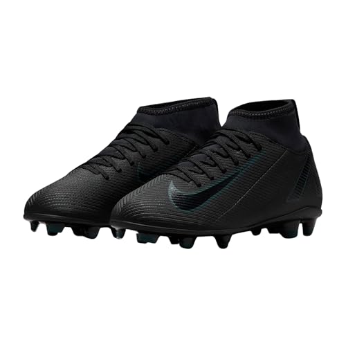 Nike Jr. Mercurial Superfly 10 Club Little/Big Kids’ MG High-Top Soccer Cleats (FQ8318-002, Black/Deep Jungle/Black) Size 1