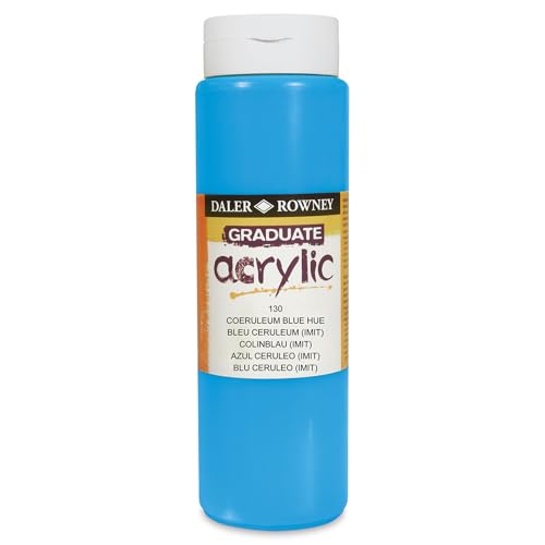 Daler-Rowney Graduate Acrylic Paint, Plastic Bottle, 16.91oz - 500 ml, Coeruleum Blue Hue