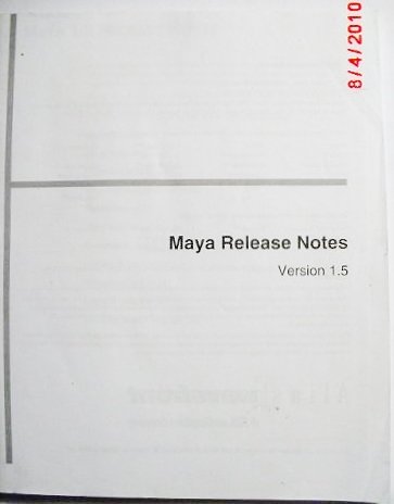 Maya Notes.pdf Maya Release Notes Version 1.5: Alias/Wavefront: Amazon.com: Books