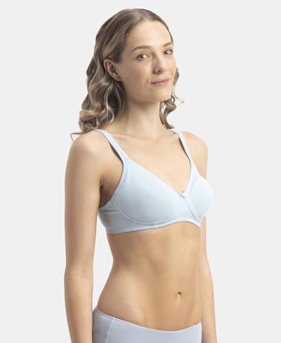 Image of Jockey 1722 Women Wirefree Non Padded Super Combed Cotton Elastane Stretch Medium Coverage Everyday Bra with Concealed Shaper Panel