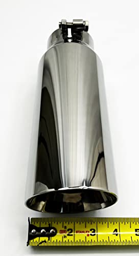 4.00" Diameter X 12.00" Long 3.00" Inlet Double Wall Angle Wdw40012-300-Ss Polished Stainless Steel Wesdon Exhaust Tip #TOP3