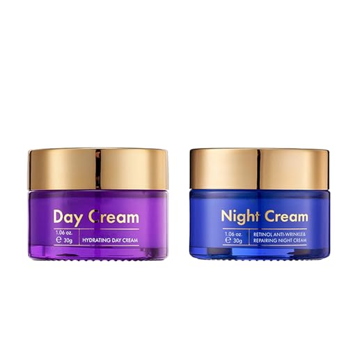 Retinol Cream + Feuchtigkeits Creme, Befeuchten Tagescreme & Reparieren Nachtcreme, Intensive Gesichtspflege für Trockene Haut, Day & Night Face Cream, Skincare Set Retinol Cream + Feuchtigkeits Creme, Befeuchten Tagescreme & Reparieren Nachtcreme, Intensive Gesichtspflege für Trockene Haut, Day & Night Face Cream, Skincare Set