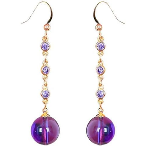 Boucles d'oreilles améthyste naturelle et jade cadeau femme précieux