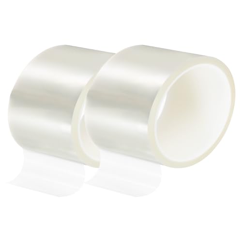 Image of uxcell Clear Heat Tape, 2 Rolls 100mmx33m 108ft High Temperature Heat Resistant Tape for Sublimation,Heat Vinyl Press,Heat Transfer, Circuit Board, No Residue