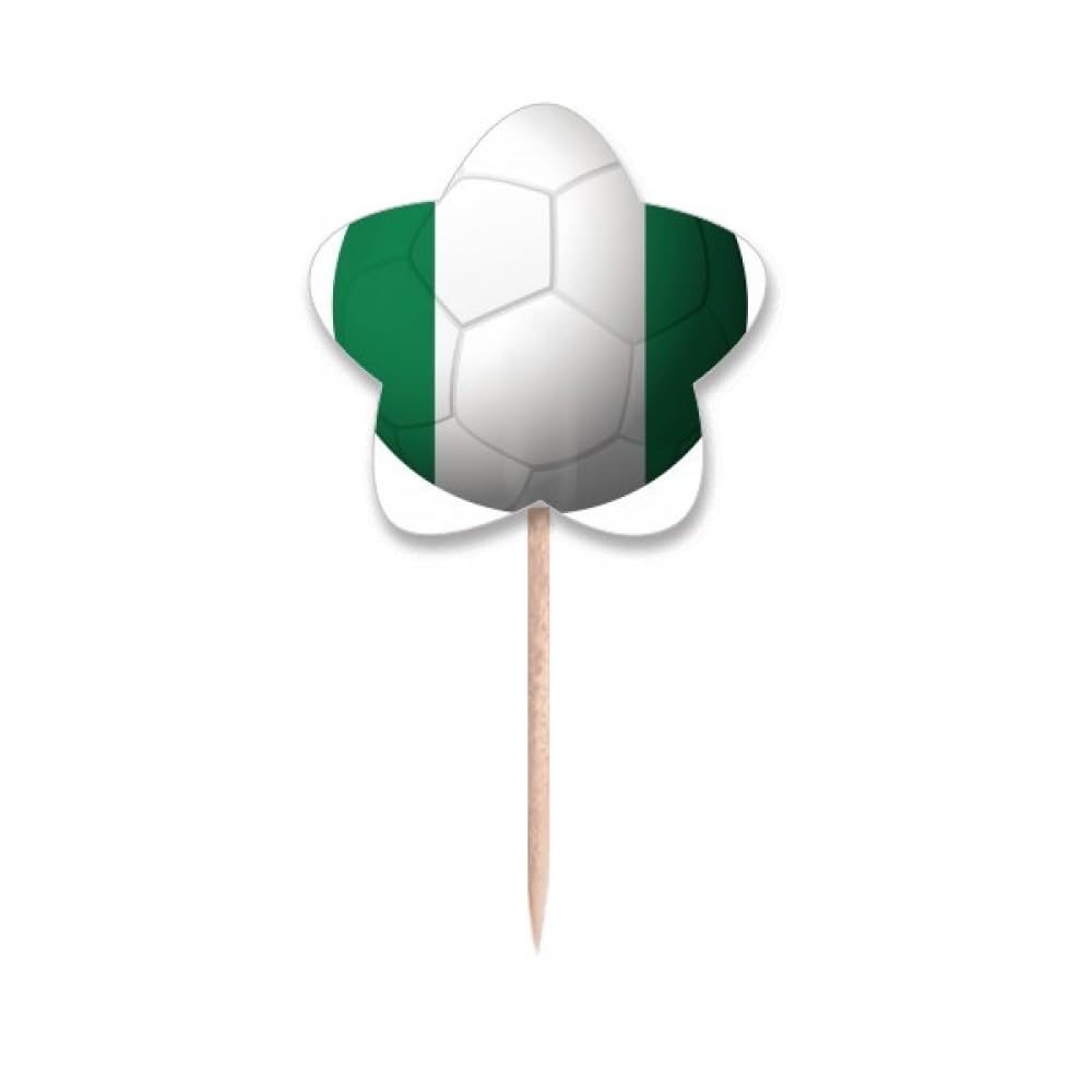 Cure-dents drapeau Nigeria national étiquette cupcake football et pics