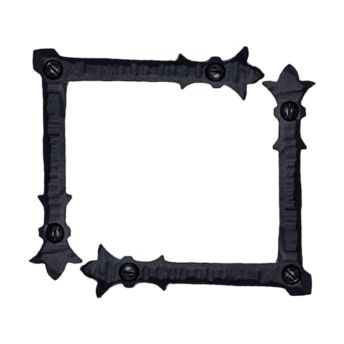 2 Pack 3.5 inch Decorative Corner Brackets Black L Bracket Decorative Corner Brackets Flat Angle Bracket Barn Door Hardware Ornamental Brackets The Byzantium Series by Borderland Rustic Hardware