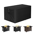 POMER Fire Pit Cover, Rectangular 42inch Firepit Cover for Outdoor Fireplace Waterproof Propane Fire Table Cover - 42x24x24 inch