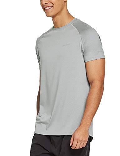 image for BALEAF Men's Quick Dry Short Sleeve T-Shirt Running Workout Shirts Gre