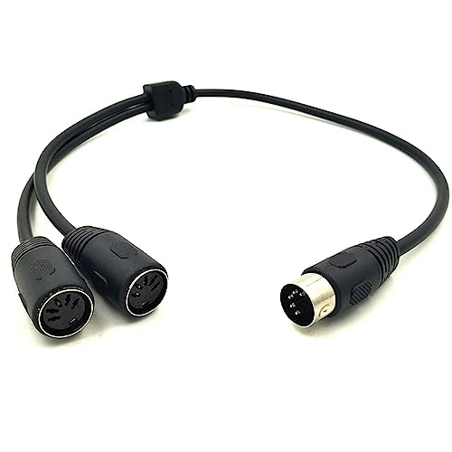 Kangnice Sync Cable Male to Female DIN 5-Pin Splitter Y Adapter Cable 1 to 2 Extension Cord Wire
