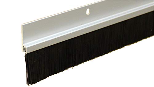 Heavy Duty Clear Anodized Brush Sweep Door Sweep for Gaps Up to 2  (4 FT Long)