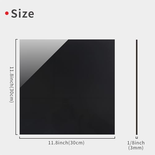 Image of Black Acrylic Sheets, 4 Pack 12 inch x 12 inch x 1 /8 inch Thick Black Opaque Glossy Acrylic Blanks, DIY Materials with Protective Paper for Display Projects, Craft and More.