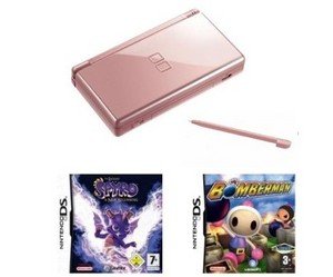 Nintendo DS Lite Metallic Rose Value Bundle with 2 Games