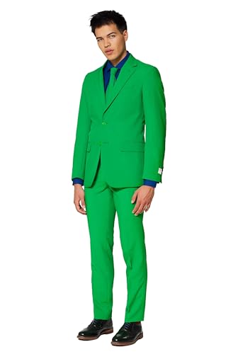 OppoSuits Men's Evergreen Party Costume Suit, Green, 42