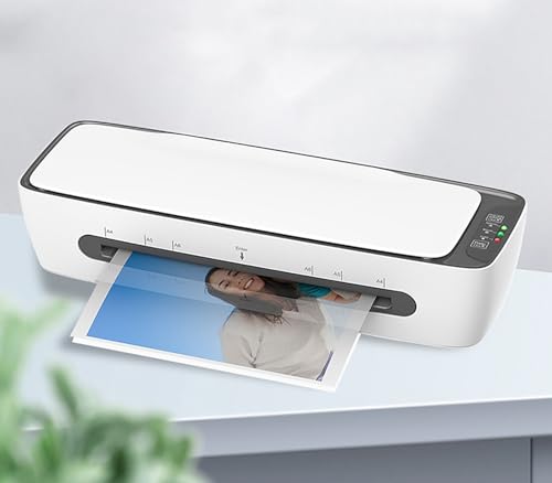 Photo Laminator, Photo Laminating Machine, 6 in 1, A4 and Below, Maximum Cutting Width: 300mm, Film Thickness: 80-125mic, Hot and Cold Dual Use, for Home Office School Use