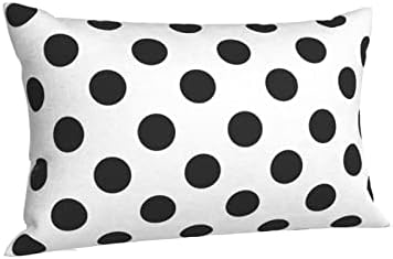 Polka Dot Black White Pillowcase for Hair and Skin - Bed Home Sofa Decor Pillow Cover,Super Soft Travel Pillow Cases with Hidden Zipper Closure Print (14x20 inch)