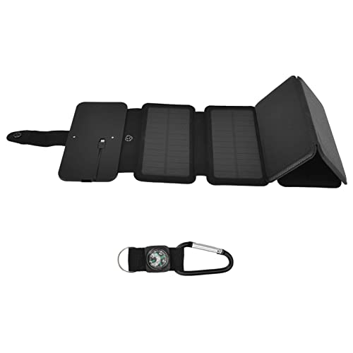 SIXRUN Batterie Portable Solaire Universelle Pliable, Chargeur Portable de Haute qualité pour Alimentation Mobile à 3 Preuves, Noir pour Le Camping en Plein...