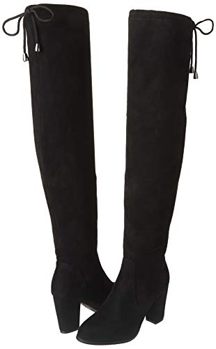 DREAM PAIRS Women's Thigh High Over The Knee Fashion Boots Block Mid Heel Long Sexy Faux Fur Boots - Image 8