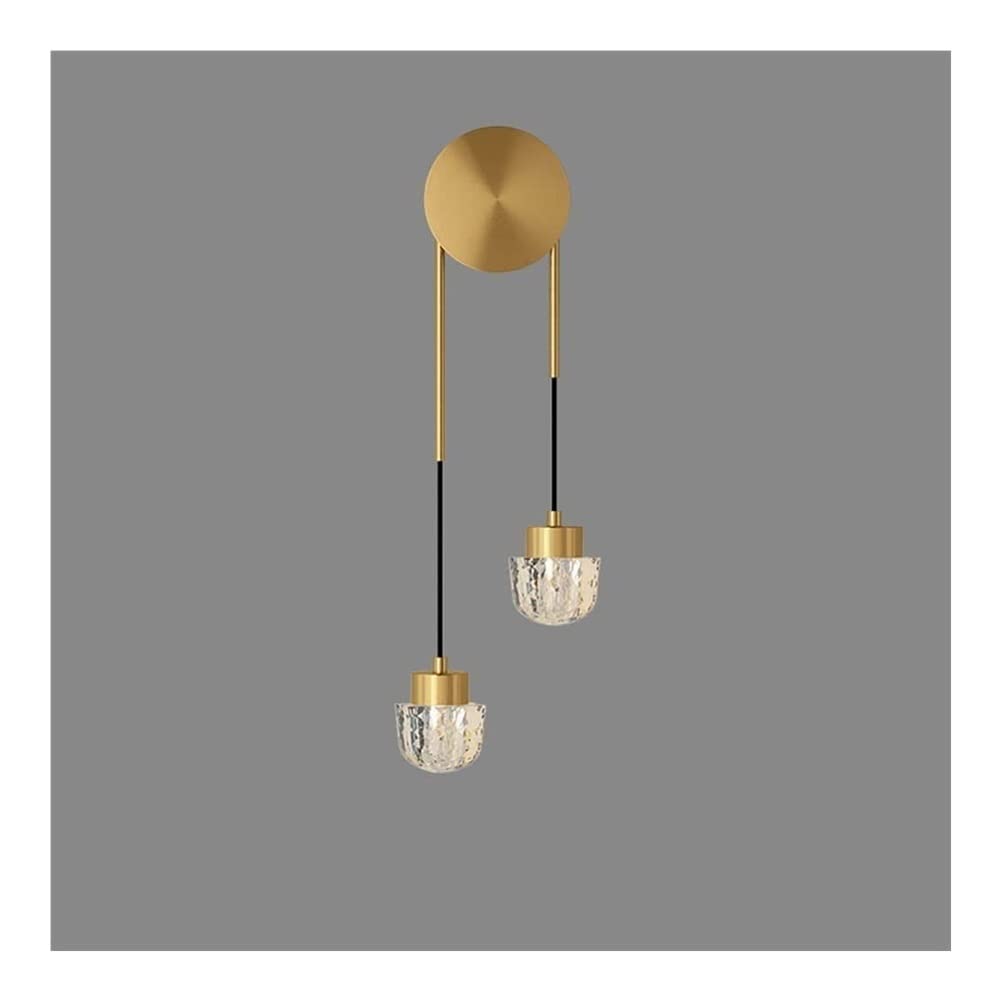 ZTCHSENZT Wall Sconces, Metal Lamps Lighting Wall Lamp, H65 All Copper Sconces Lighting Translucent Crystal Wall Mounted Lights G9 Wall Lights Fixture Living Room Corridor Aisle,Gold